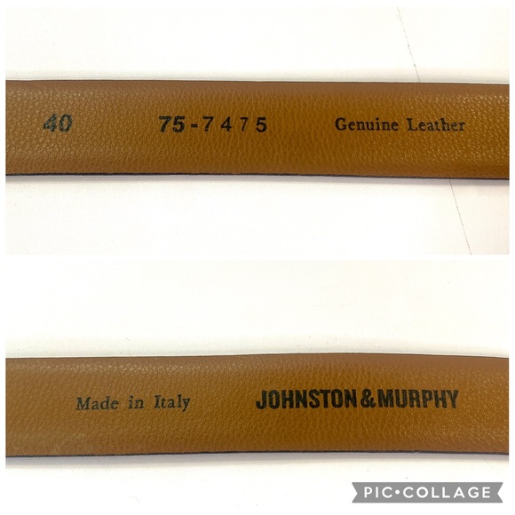 Johnston & Murphy Micro Perf Leather Belt Perforated Brown size 40 Made in Italy - Picture 7 of 17